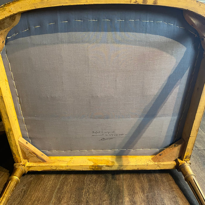 French Louis XVI Early 20th Century Giltwood Wingback Bergere Carved Armchair