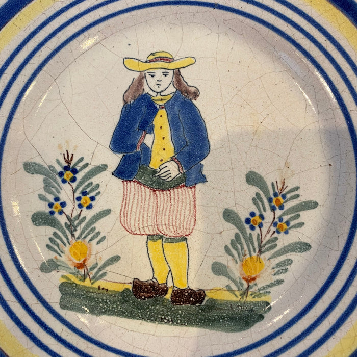 French Faience "Petit Breton" Plate Henriot Quimper Signed