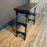 Antique Ebony Spanish Side Table, Accent Table or Console Table with Turned End Supports Joined by Iron Stretchers