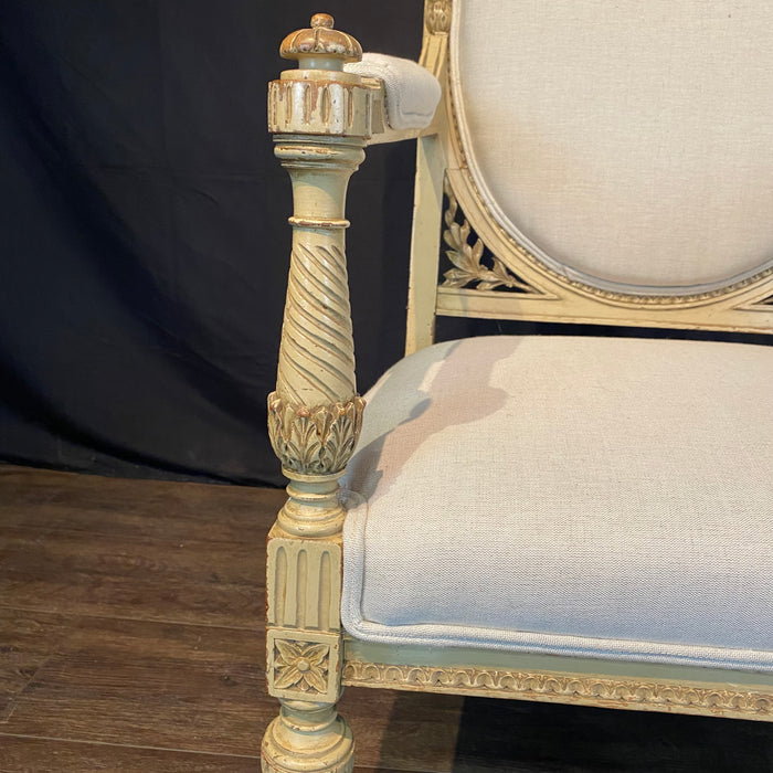 Pair of Antique French Neoclassical Armchairs or Fauteuils Louis XVI