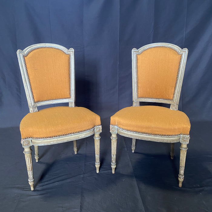 Elegant and Rare 19th Century Classic French Louis XVI Parlor or Salon Set or Suite: Sofa and Pair of Side Chairs