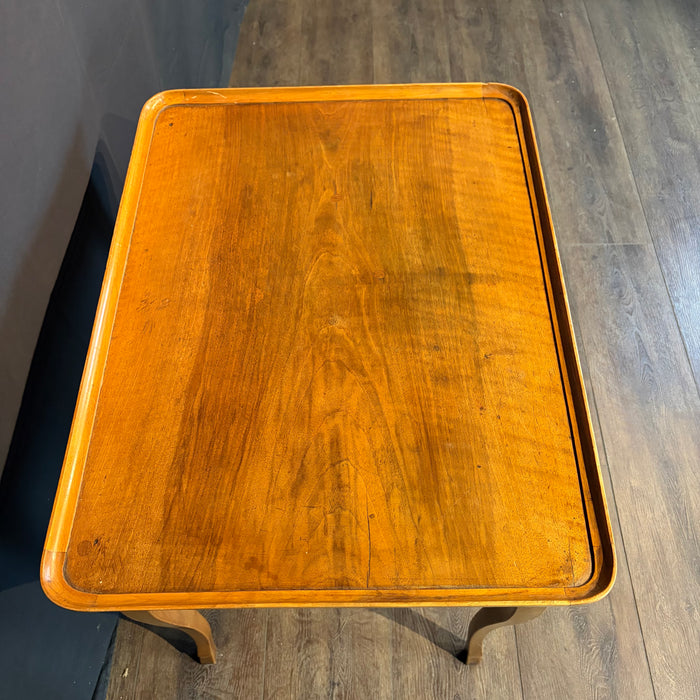 Antique French Louis XV Walnut Galleried Tray Top Side Table