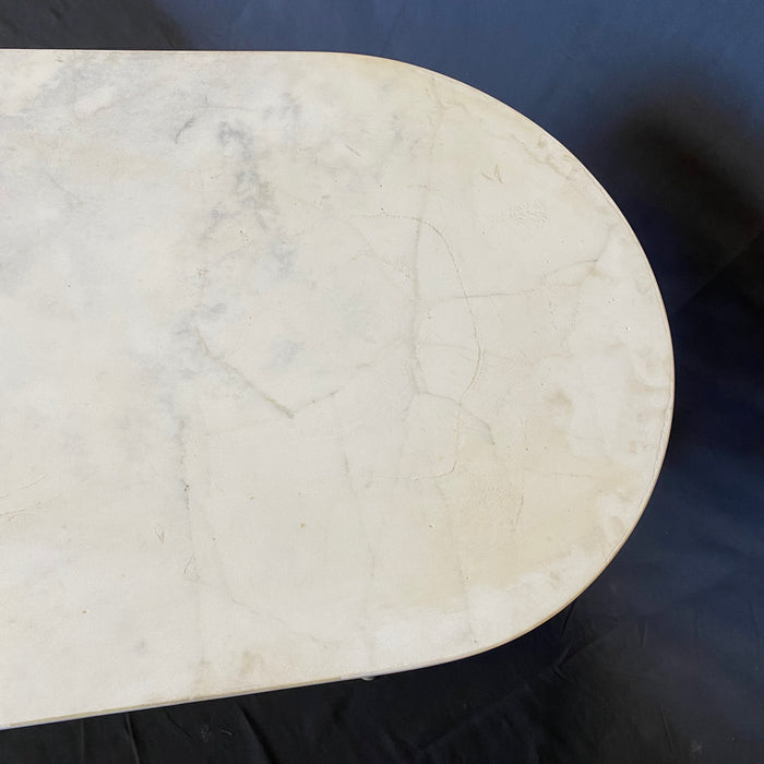 French Oval Marble Top Cafe Table