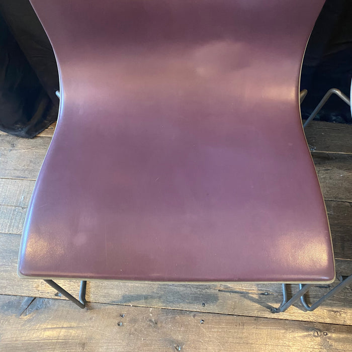 Pair of Mid Century Modern Knoll Handkerchief Chairs by Massimo and Lella Vignelli in Plum Purple