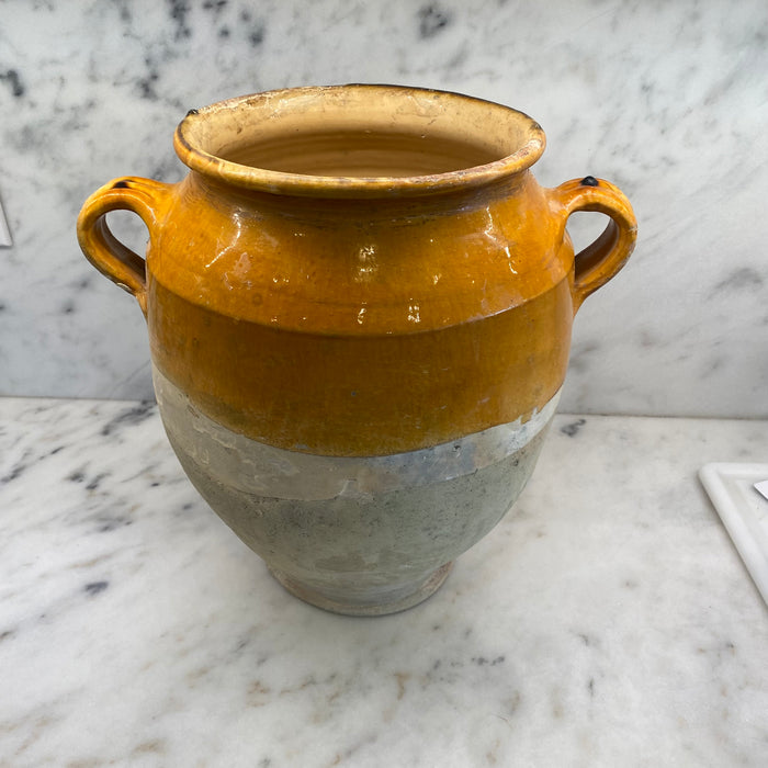 French Confit Pot with Yellow Glaze from the 19th Century #7917