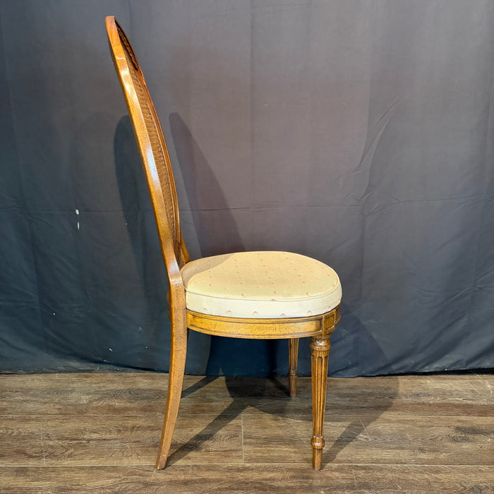 Set of 8 Midcentury French Louis XVI Style Cane Back Dining Chairs with Two Armchairs