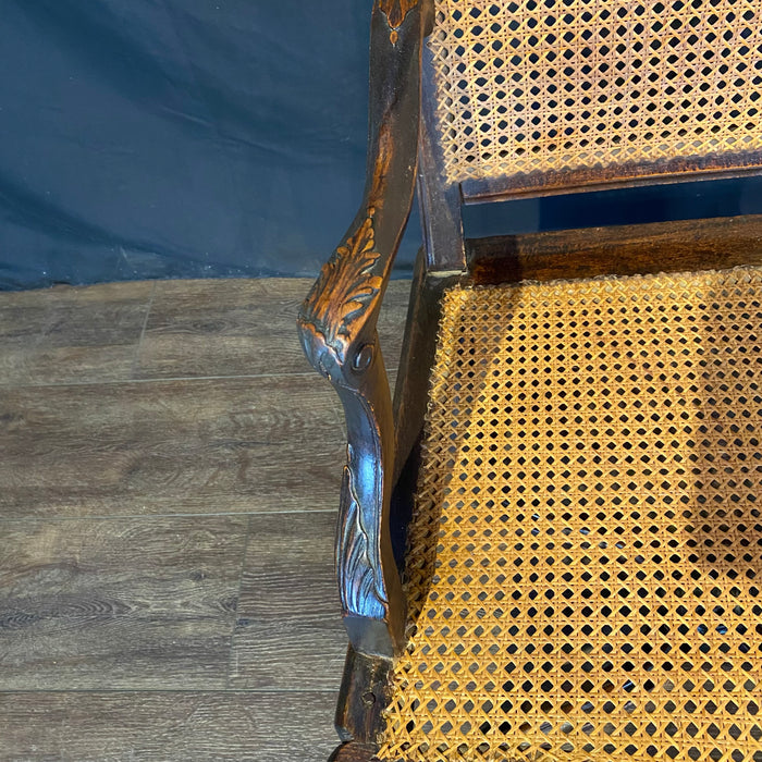 Antique French Armchairs Carved with Mohair Cushions 19th Century - a Pair