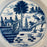 Early Antique Dutch Delft Blue and White Landscape Plate or Platter