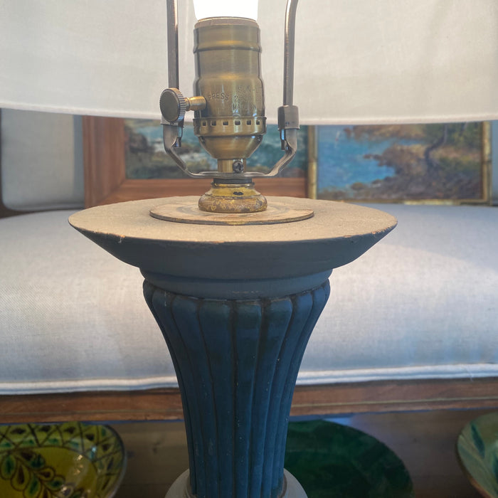 Antique French Floor Lamp Hand Carved and Painted 19th Century