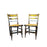 Early 19th Century American Painted Hitchcock-Style Side Chairs with Rush Seats and Gilt Stenciling