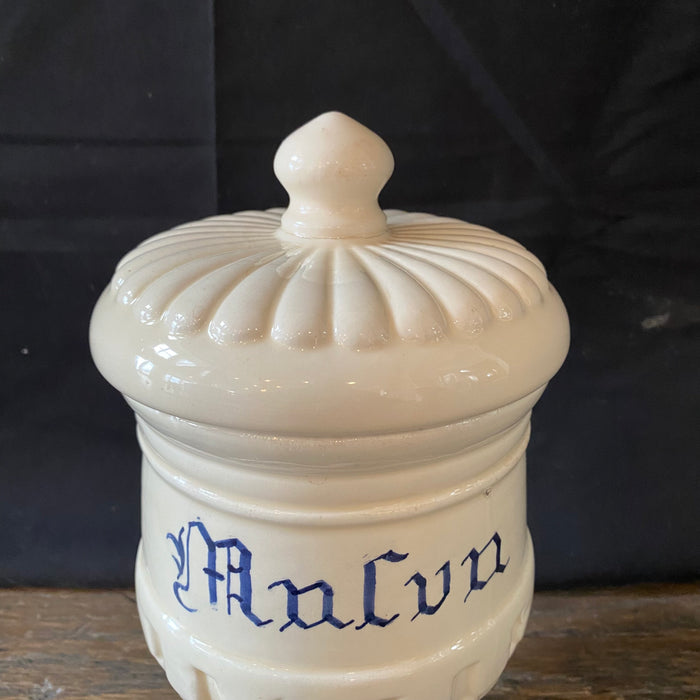 Antique Italian Apothecary Jar Venetian Malva Porcelain Urn Large
