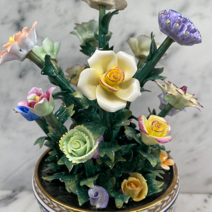 French Sevres Porcelain Flower Vase or Cachepot with Marie Antoinette Cipher