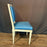 Set of Eight French Louis XVI Painted Dining Chairs in Blue Leather Circa 1920