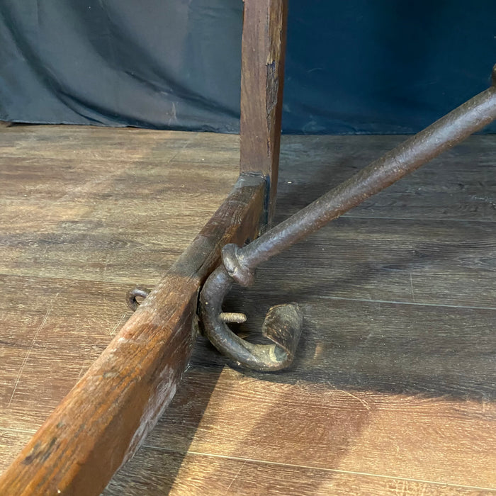 Antique Spanish Baroque Walnut Writing Table, Desk or Console with Iron Stretchers