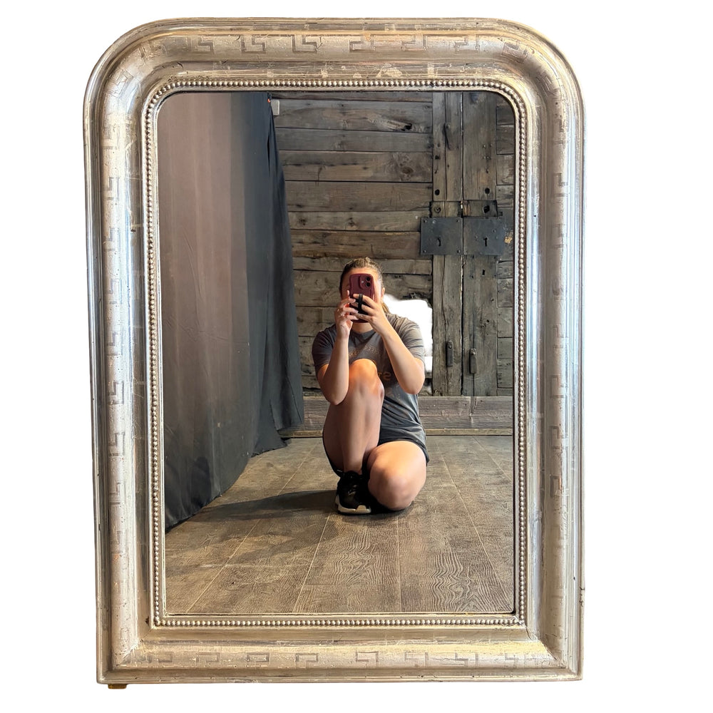 French 19th Century Louis Philippe Silver Gilt Mirror