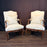Pair of Early 19th Century French Louis XV Carved Walnut Fauteuil Armchairs with New Neutral Upholstery