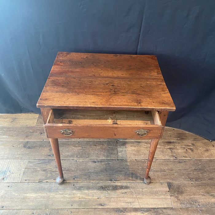 Antique English Georgian Oak Side Table with Drawer | Late 18th Century