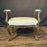 19th Century French Louis XV Carved Walnut Accent Bench, Vanity Seat or Ottoman with New Upholstery