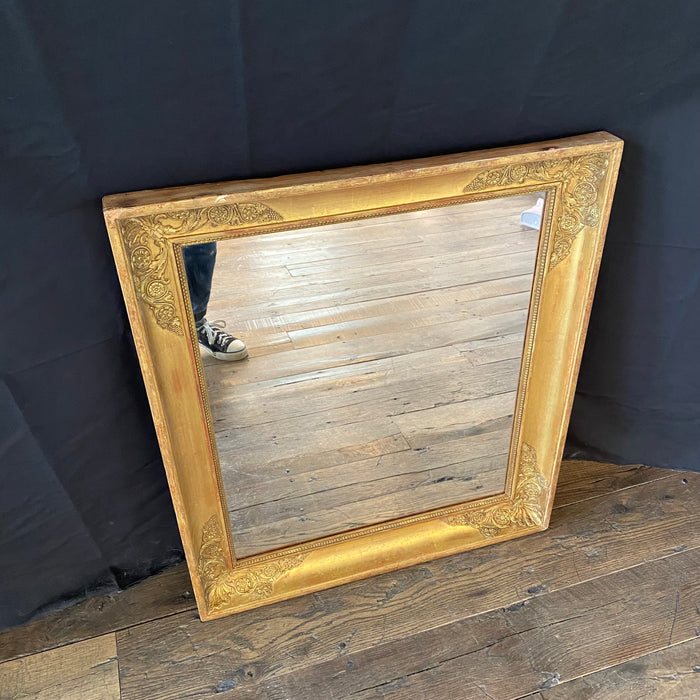 French Empire Gold Giltwood Wall Mirror 19th Century