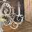 Vintage Country French Style Eight-Armed Chandelier with Acanthus Leaf Decor