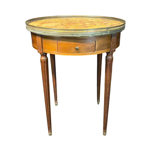 French Louis XVI Marble Top Bouillette or Games Table or Side Table
