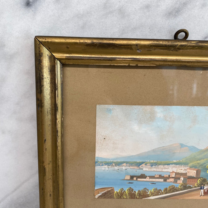 Very Early Fine French Painting of a Coastal Landscape