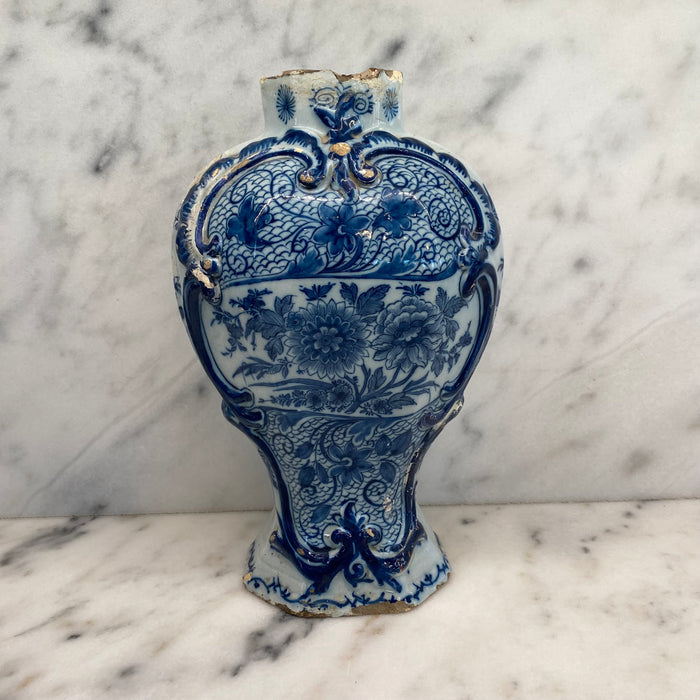 Antique Dutch Delft Blue and White Faience Vase