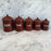 Set of Five French Reddish Brown Enamel Kitchen Canisters with Original Lids