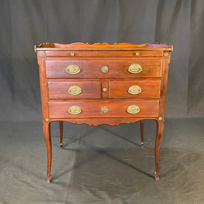 French 18th Century Regency 5-Drawer Petite Commode Chest of Drawers or Side Table with Writing Leaf