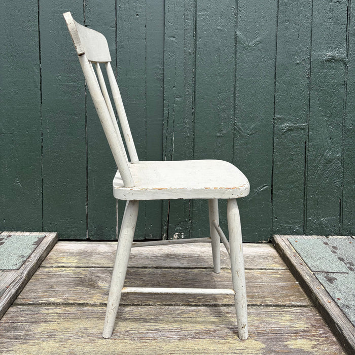 Set of Ten 19th Century Plank Seat Grange Chairs from Maine