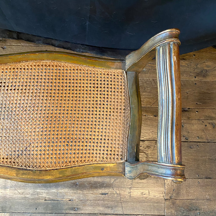 French 19th Century Bench or Vanity Seat or Boudoir Window Seat Louis XV Original Gold Gilt Paint