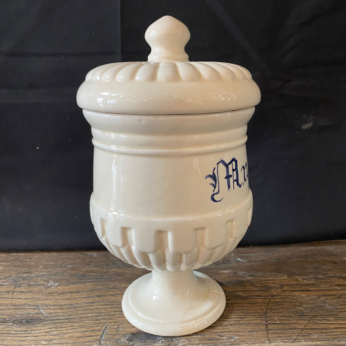Antique Italian Apothecary Jar Venetian Malva Porcelain Urn Large