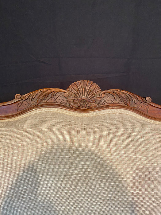 Antique French Pair Louis XV Armchairs or Fauteuils with Fine Carving and New Upholstery