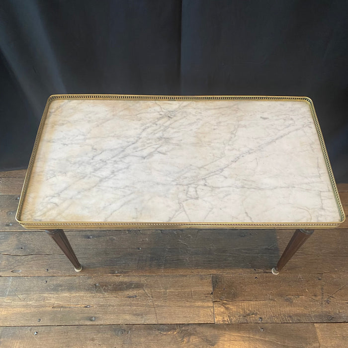 French Louis XVI Marble Top Coffee Table or Cocktail Table