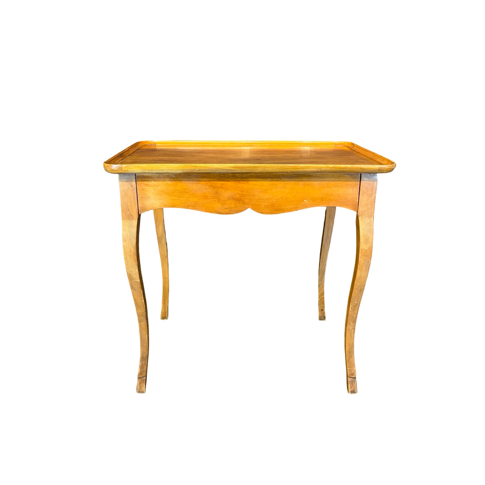 Antique French Louis XV Walnut Galleried Tray Top Side Table