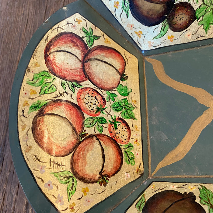 Hand-Painted Tole Fruit Centerpiece Bowl