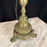 Pair of Tall Antique French Gilt Metal Church Altar Candlestick Table Lamps