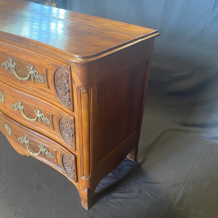 Antique French Carved Louis XV Commode or Chest of Drawers with Exquisite Figural Hardware