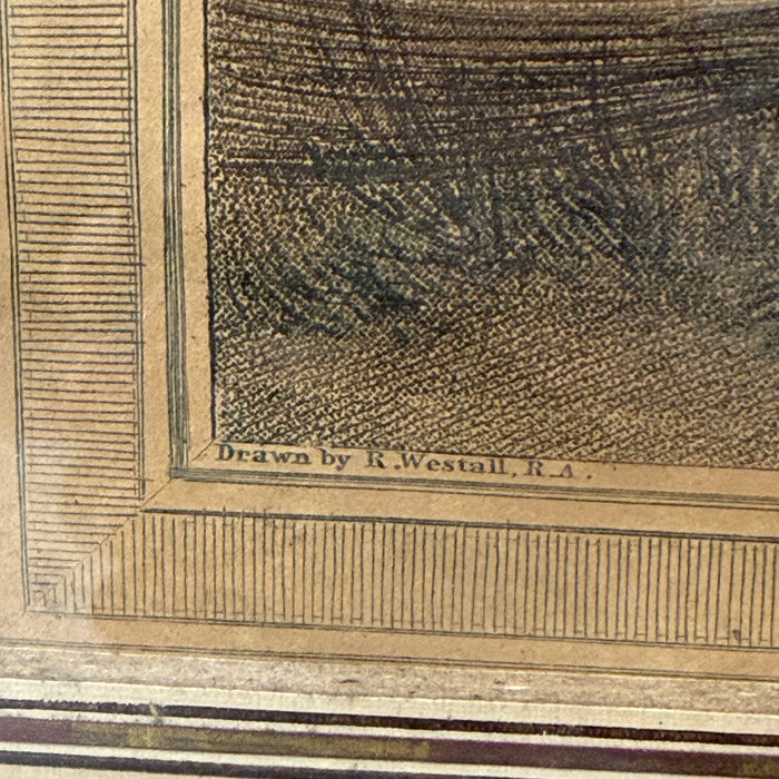 Pair of English 18th Century Color Stipple Engravings after Richard Westall, A Reaper's Child & A Gleaner's Child