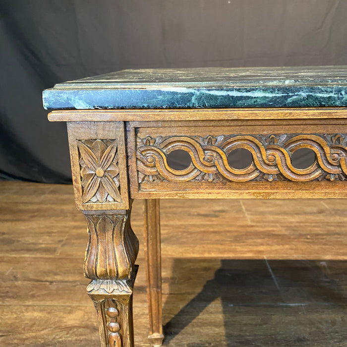 French Louis XVI Carved Marble Top Side Table, Coffee Table or Occasional Table