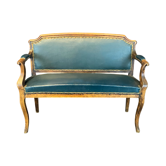 Antique French Bench, Settee or Loveseat Walnut Louis XV