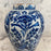 Late 18th Century Dutch Delft Blue and White Hand-Painted Baluster Vase