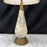 Italian Mid-Century Alabaster Teardrop Table Lamp with Gilt Metal Collar and Base