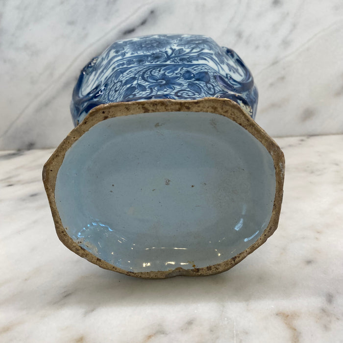 Antique Dutch Delft Blue and White Faience Vase