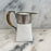 Wedgwood British Porcelain & Silver Plate Cream Pitcher with Wicker Handle
