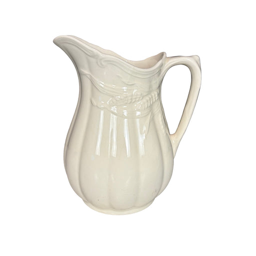 English Ironstone Pitcher with Wheat Motif