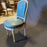 Fine Set of 6 Blue Leather Gold Embossed French Louis XVI Painted Dining Chairs