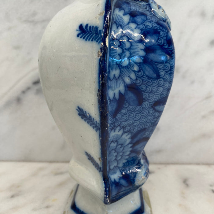 Early Antique Dutch Delft Blue and White Floral Vase, Netherlands