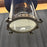 Antique Cast Iron Gas Lantern Pendant Light, Converted Gas Ceiling Fixture with Glass Shade