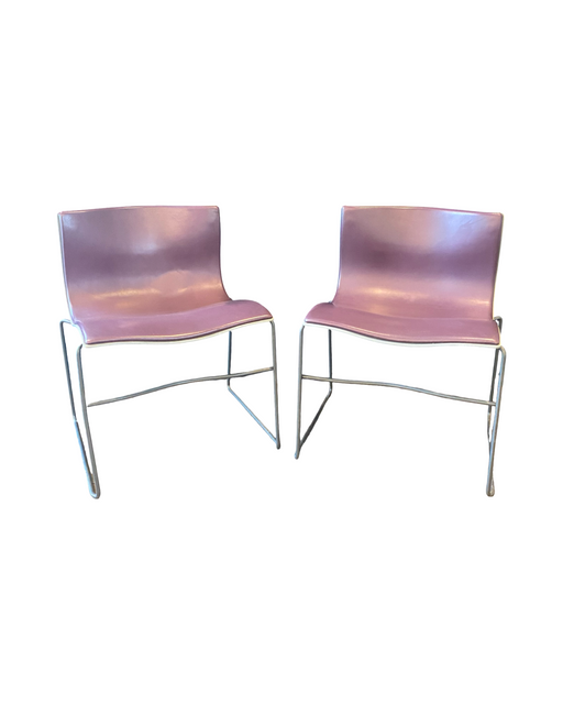 Pair of Mid Century Modern Knoll Handkerchief Chairs by Massimo and Lella Vignelli in Plum Purple